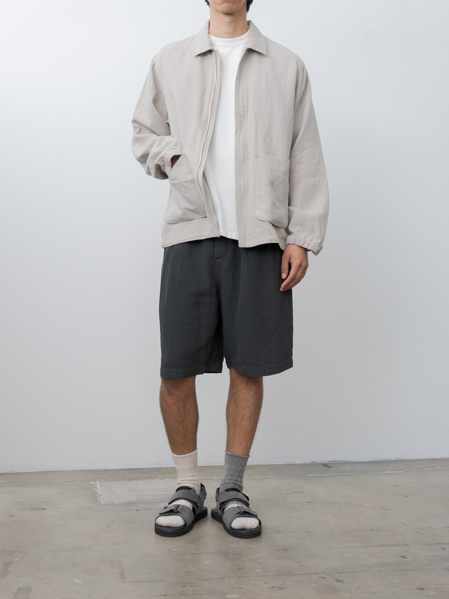 Namu Shop - Aton Hard Linen Utility Jacket - Raw Linen