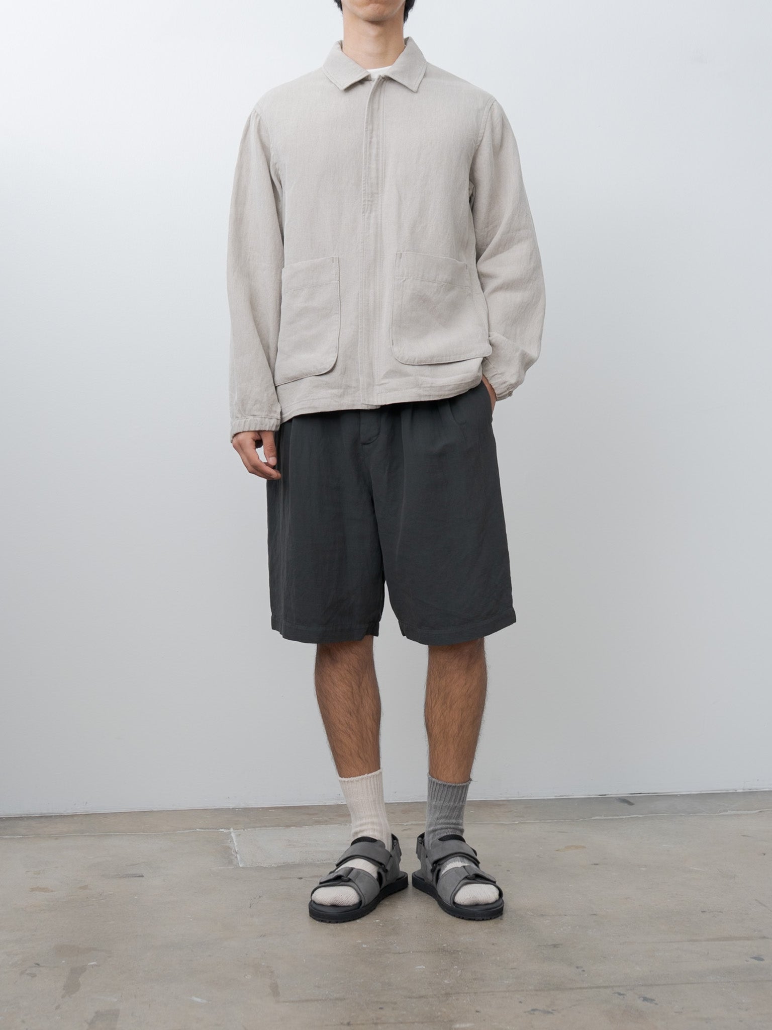 Namu Shop - Aton Hard Linen Utility Jacket - Raw Linen