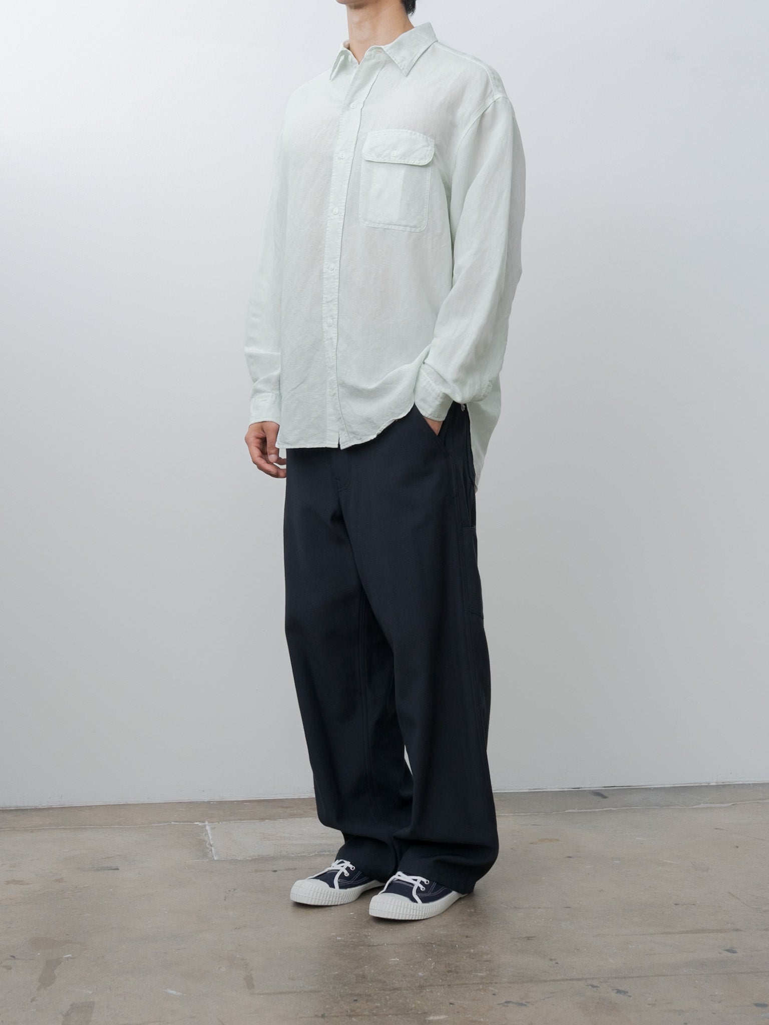 Namu Shop - Yleve Viscose Linen Shirt - Sax