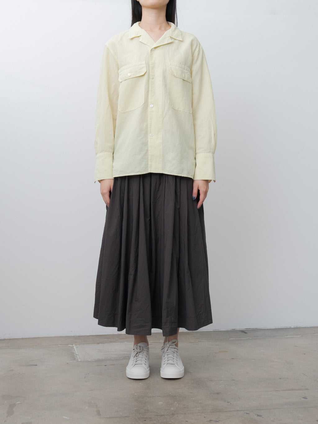 Pleated Long Skirt TC - Brown