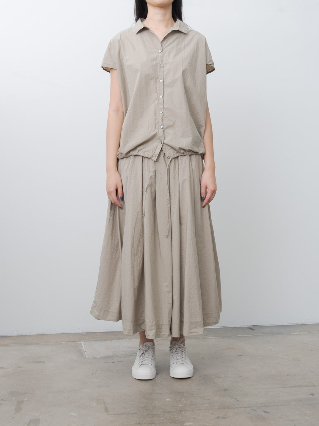 Pleated Long Skirt TC - Stone
