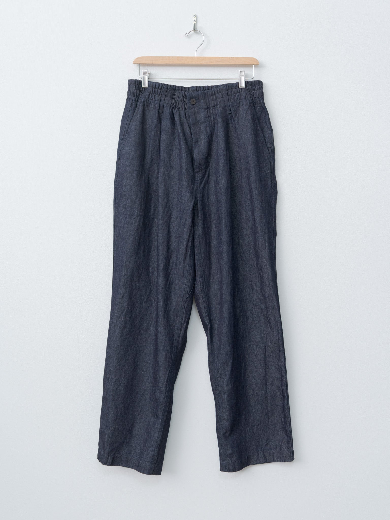 Namu Shop - Document Cotton Denim Easy Pants - Navy