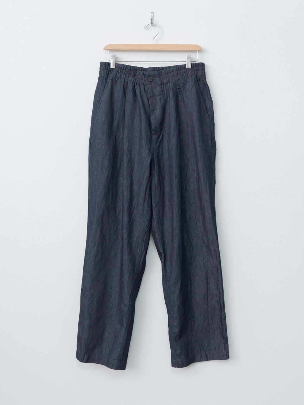 Namu Shop - Document Cotton Denim Easy Pants - Navy