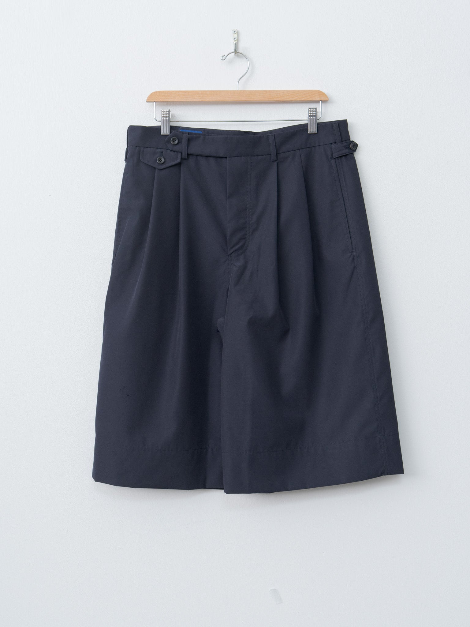 Namu Shop - Document Water Repellent Wool Tucked Shorts - Navy