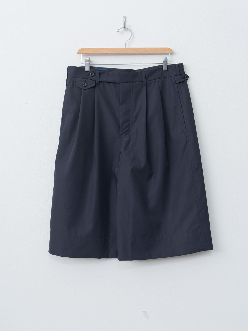 Namu Shop - Document Water Repellent Wool Tucked Shorts - Navy