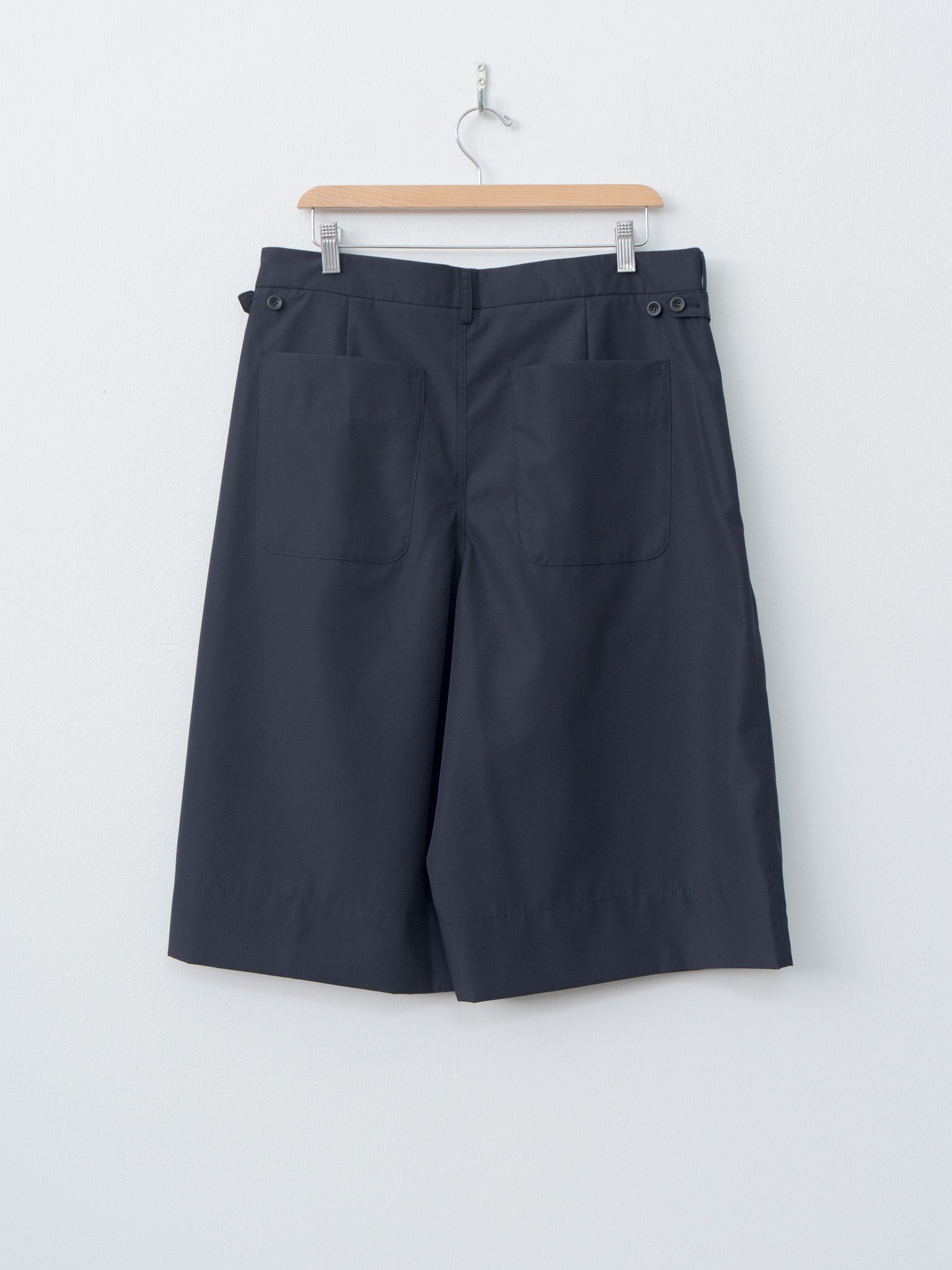 Namu Shop - Document Water Repellent Wool Tucked Shorts - Navy
