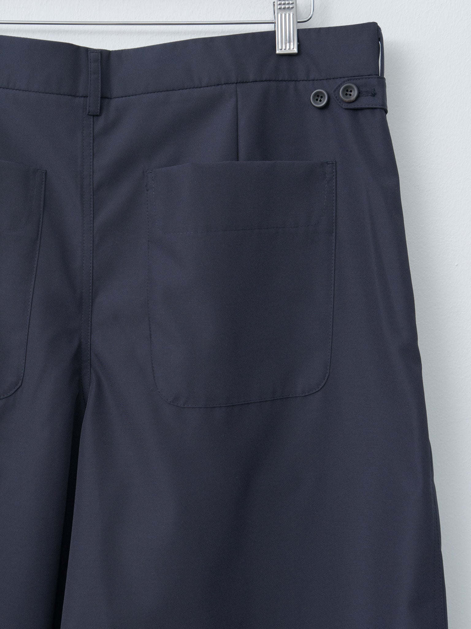 Namu Shop - Document Water Repellent Wool Tucked Shorts - Navy