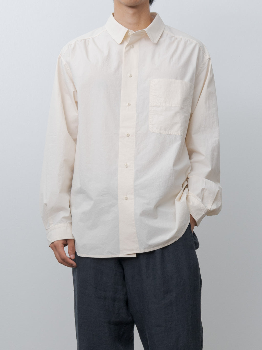 Namu Shop - Document Pocket Relaxed Shirt - Ivory