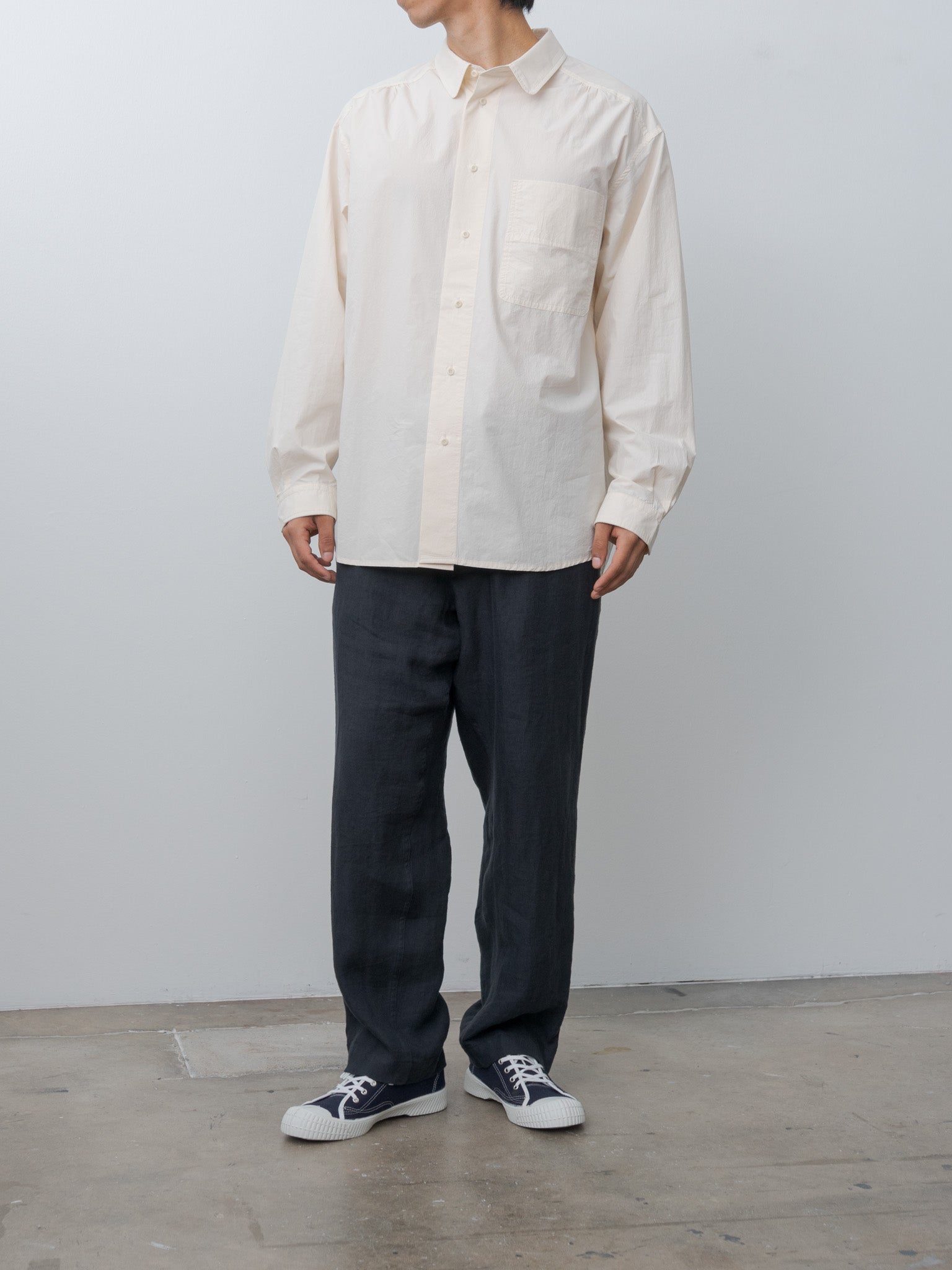 Namu Shop - Document Linen Relaxed Pants - Navy