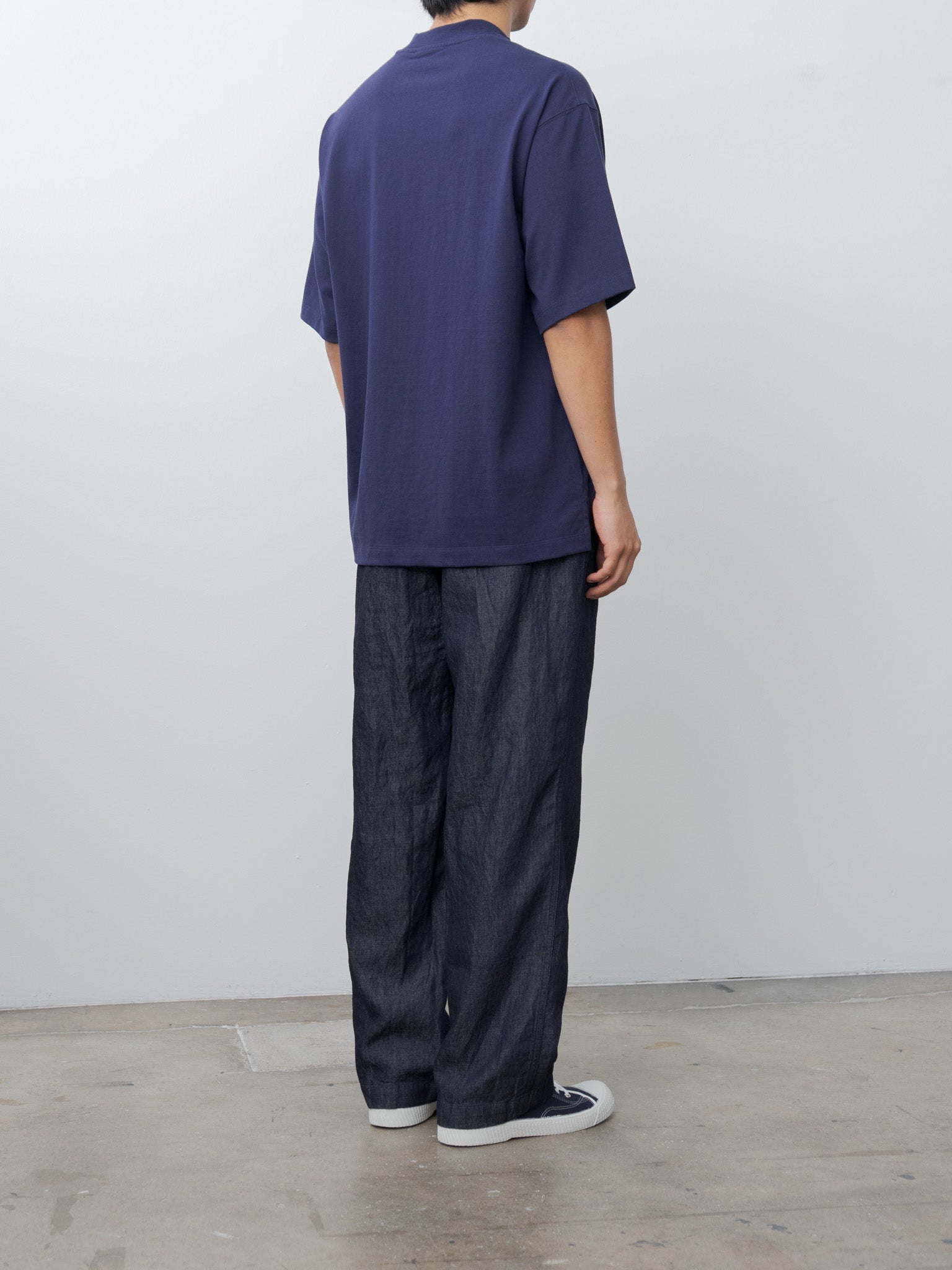 Namu Shop - Document Cotton Denim Easy Pants - Navy