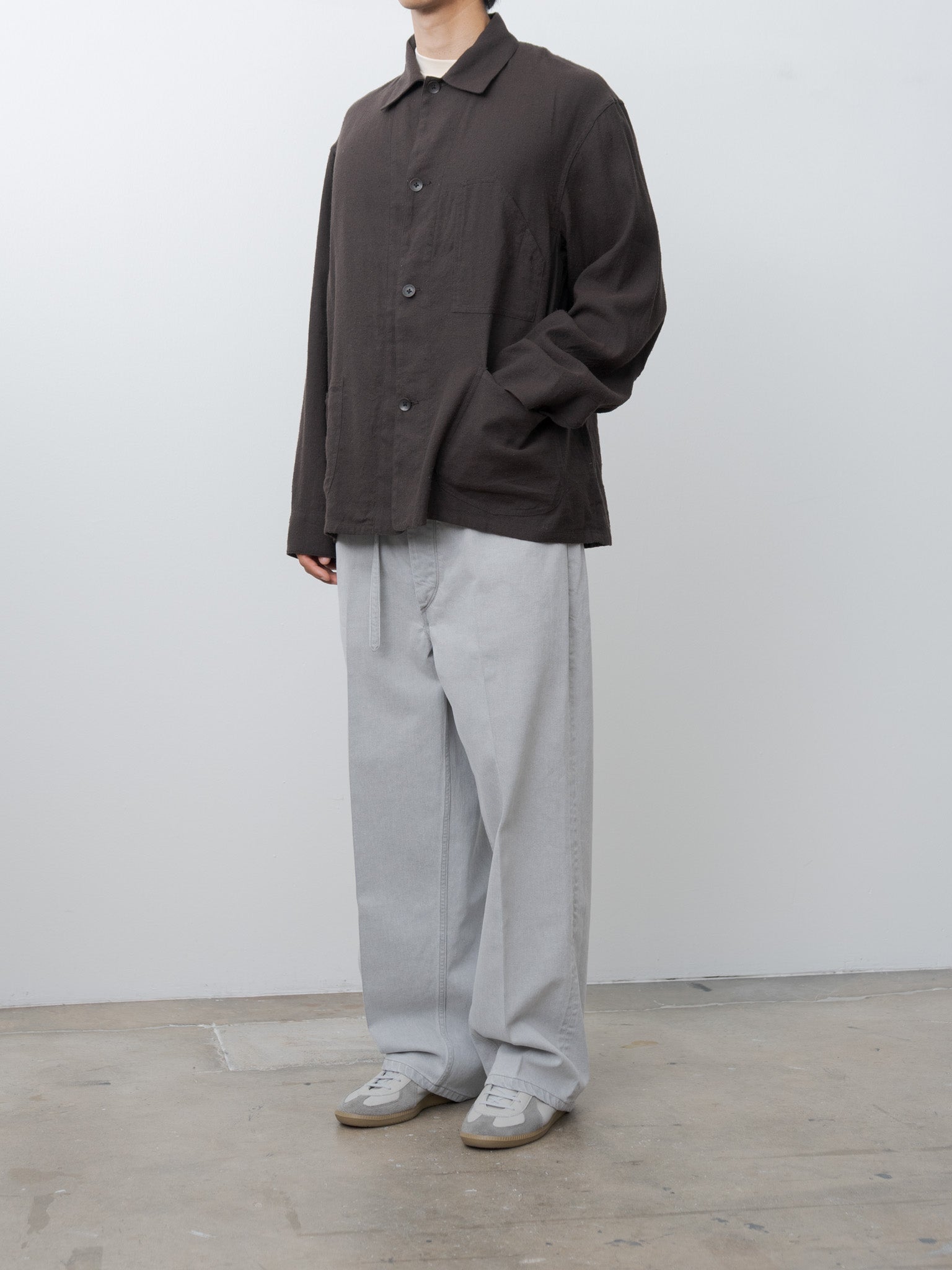 Namu Shop - Blurhms Silk Linen Work Jacket - Dark Brown