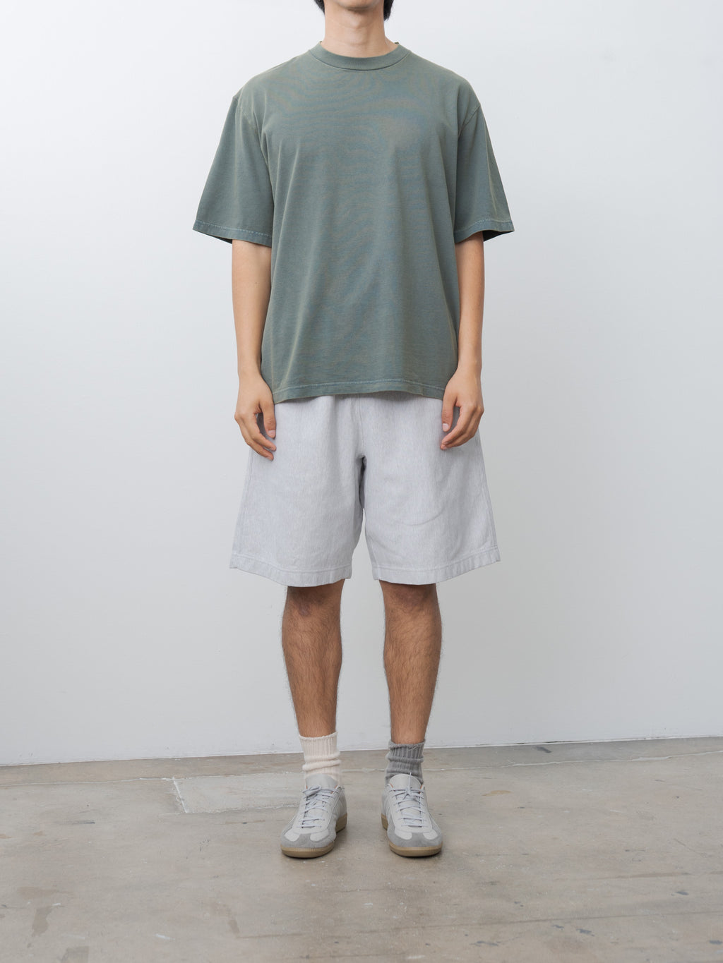 Namu Shop - Blurhms Hollow Yarn Plain Tee - Fade Green