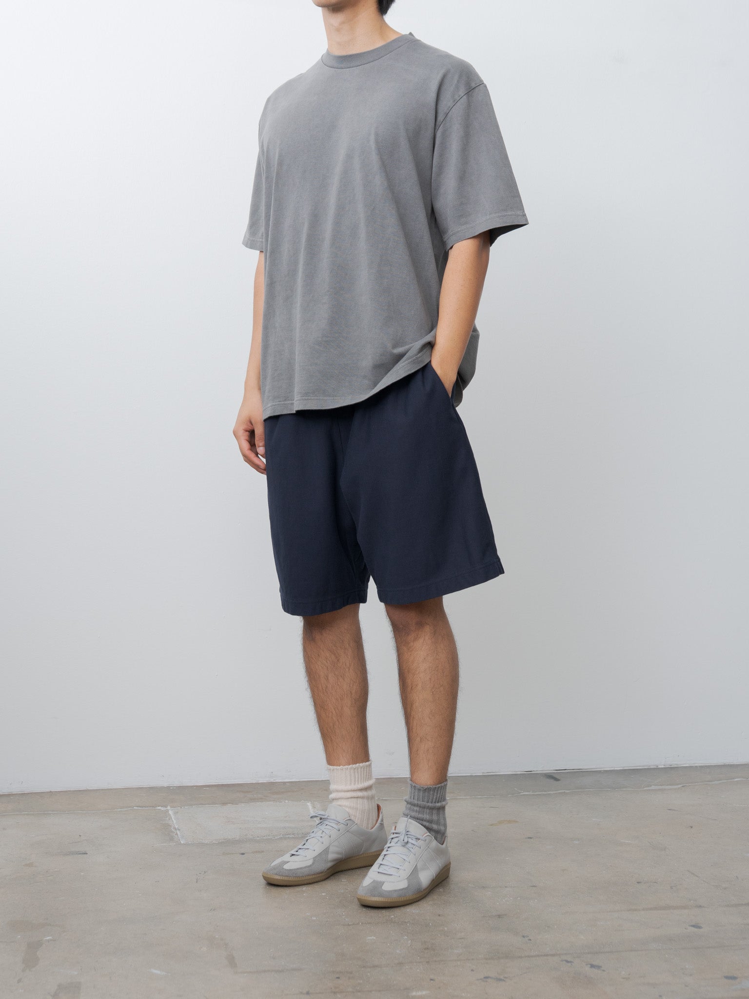 Namu Shop - Blurhms Hollow Yarn Plain Tee - Fade Black
