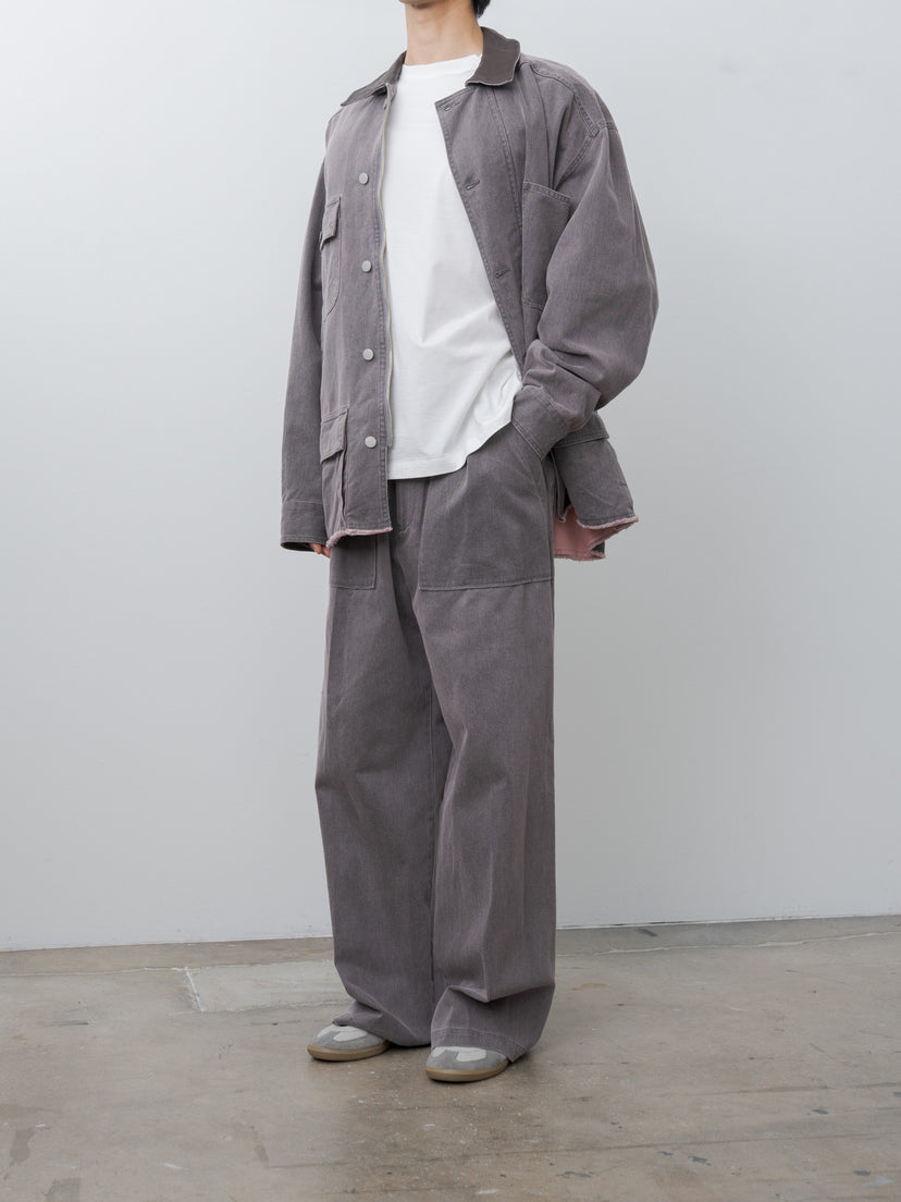 Namu Shop - Yoke Cotton Cut-Off Coverall Jacket - Dusty Pink