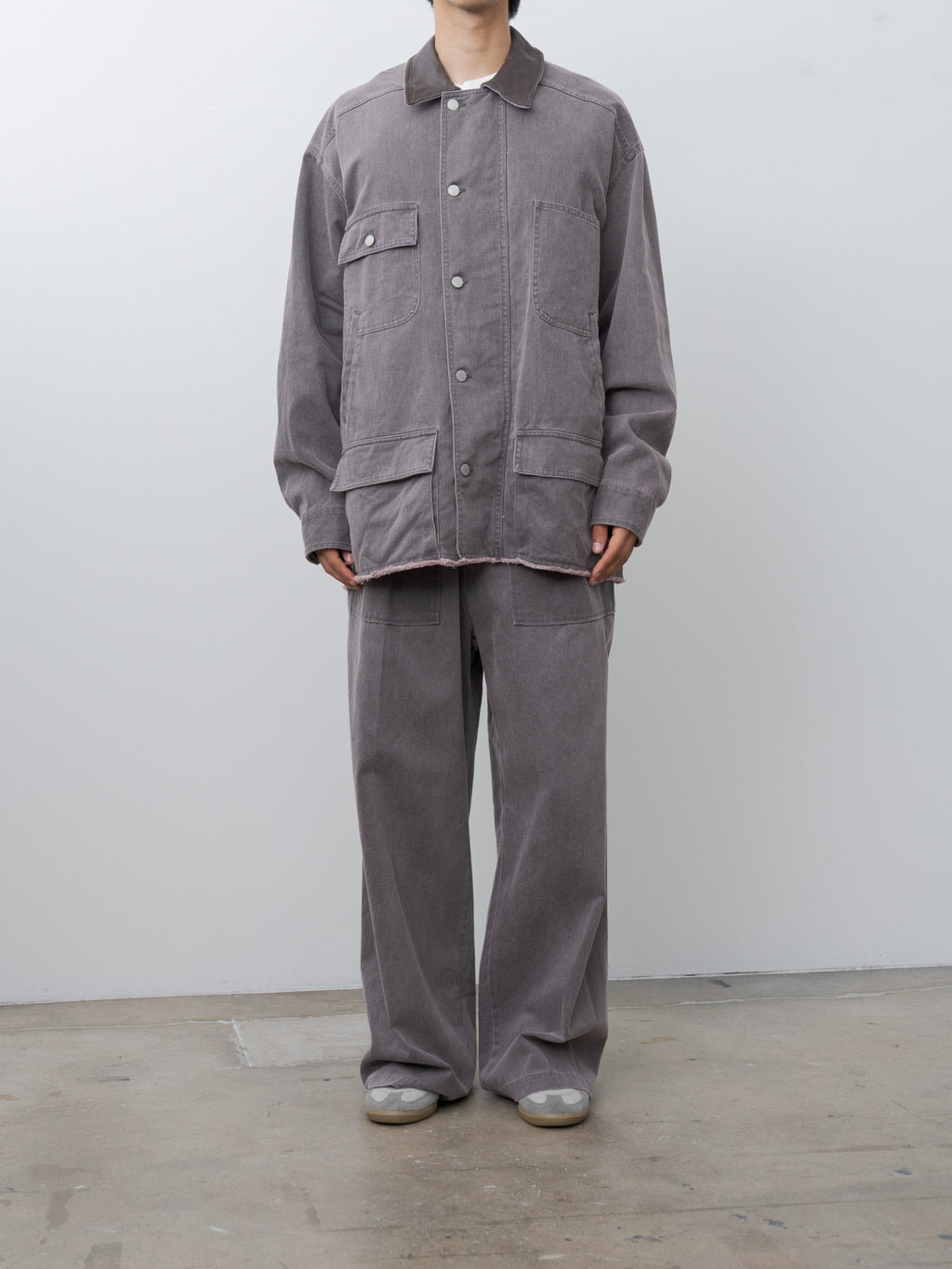 Namu Shop - Yoke Cotton Cut-Off Coverall Jacket - Dusty Pink