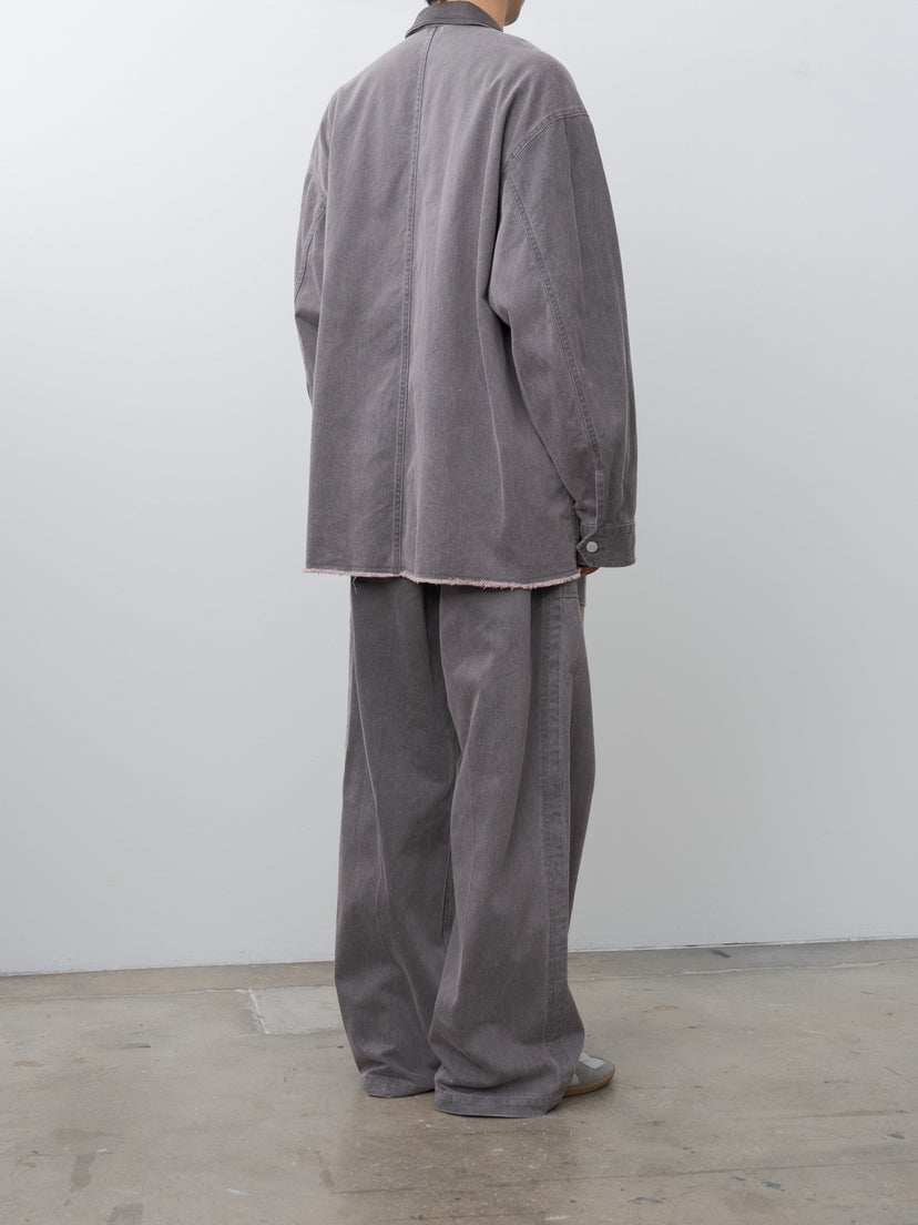 Namu Shop - Yoke Cotton Cut-Off Coverall Jacket - Dusty Pink