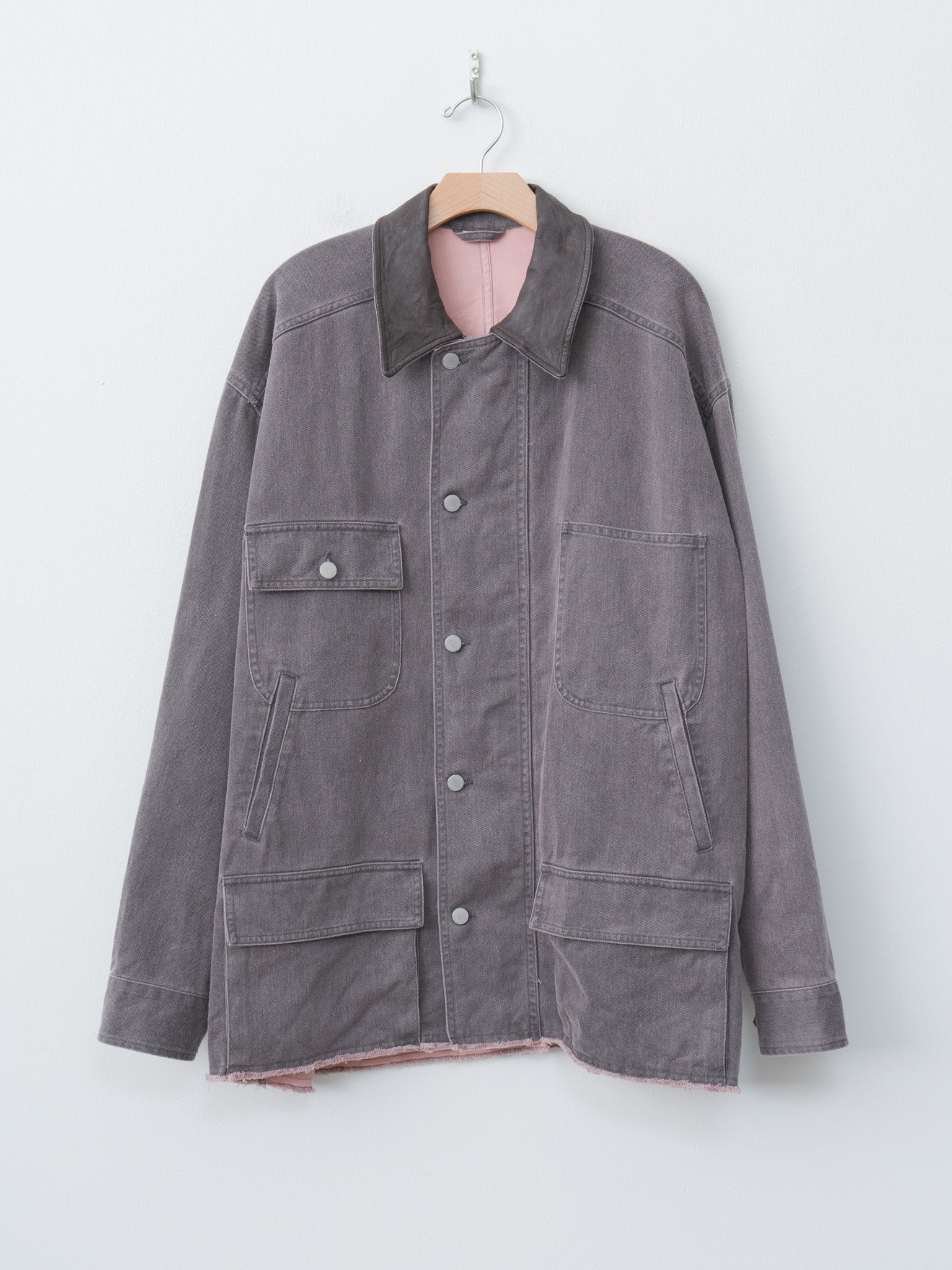 Namu Shop - Yoke Cotton Cut-Off Coverall Jacket - Dusty Pink