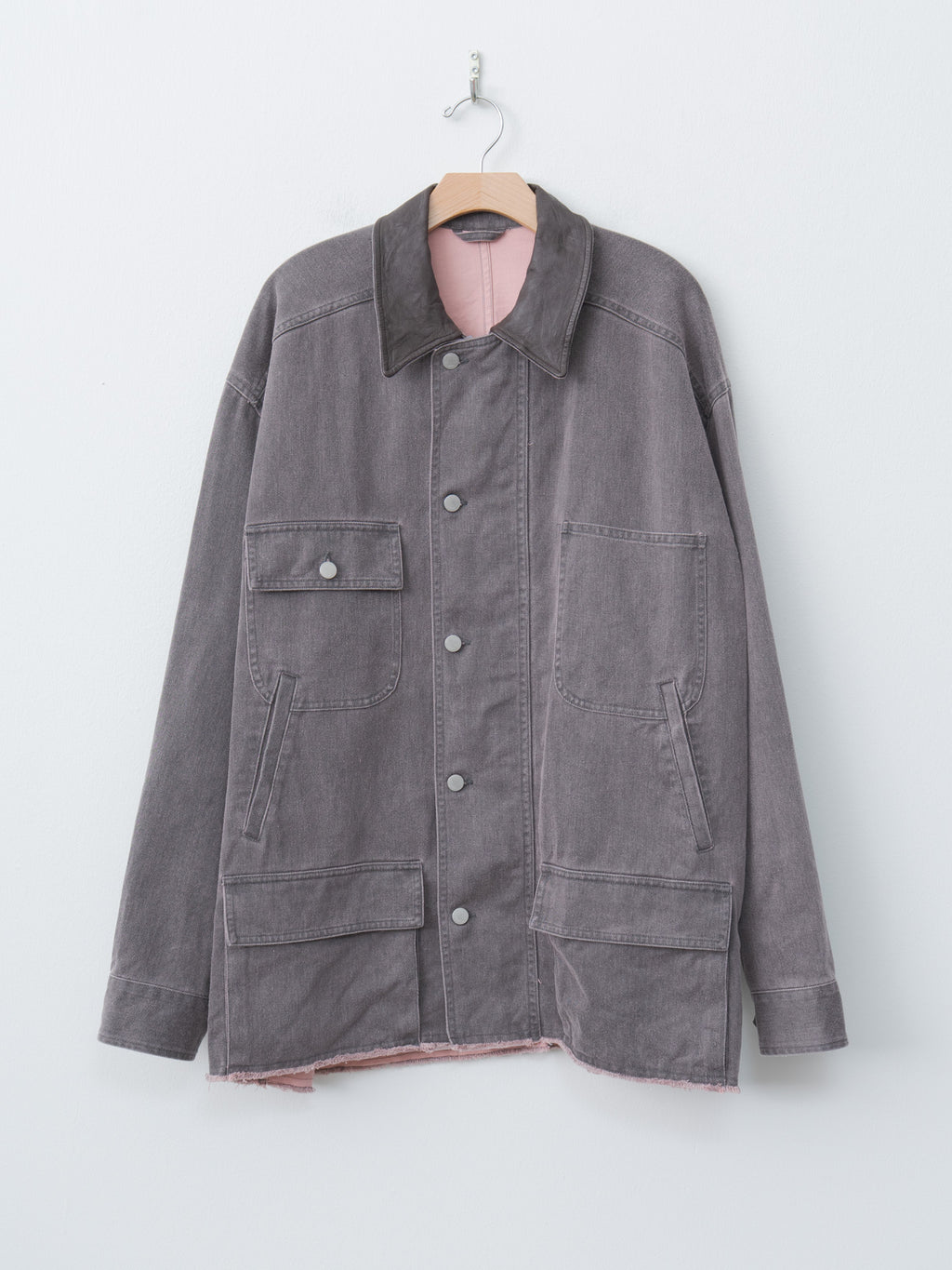 Namu Shop - Yoke Cotton Cut-Off Coverall Jacket - Dusty Pink