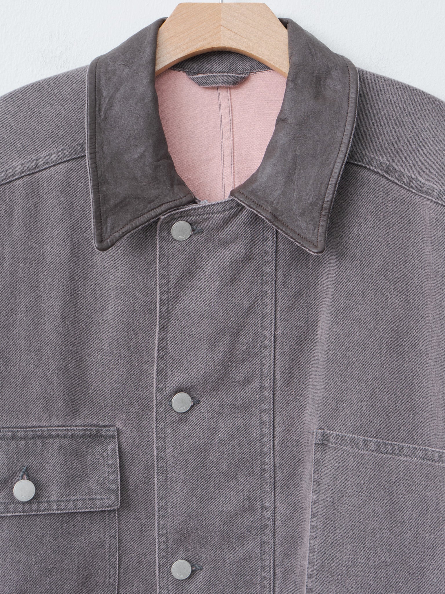 Namu Shop - Yoke Cotton Cut-Off Coverall Jacket - Dusty Pink