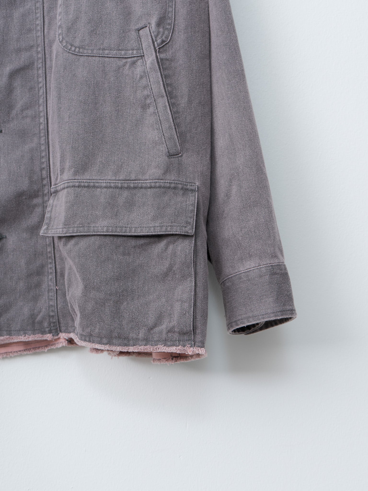 Namu Shop - Yoke Cotton Cut-Off Coverall Jacket - Dusty Pink