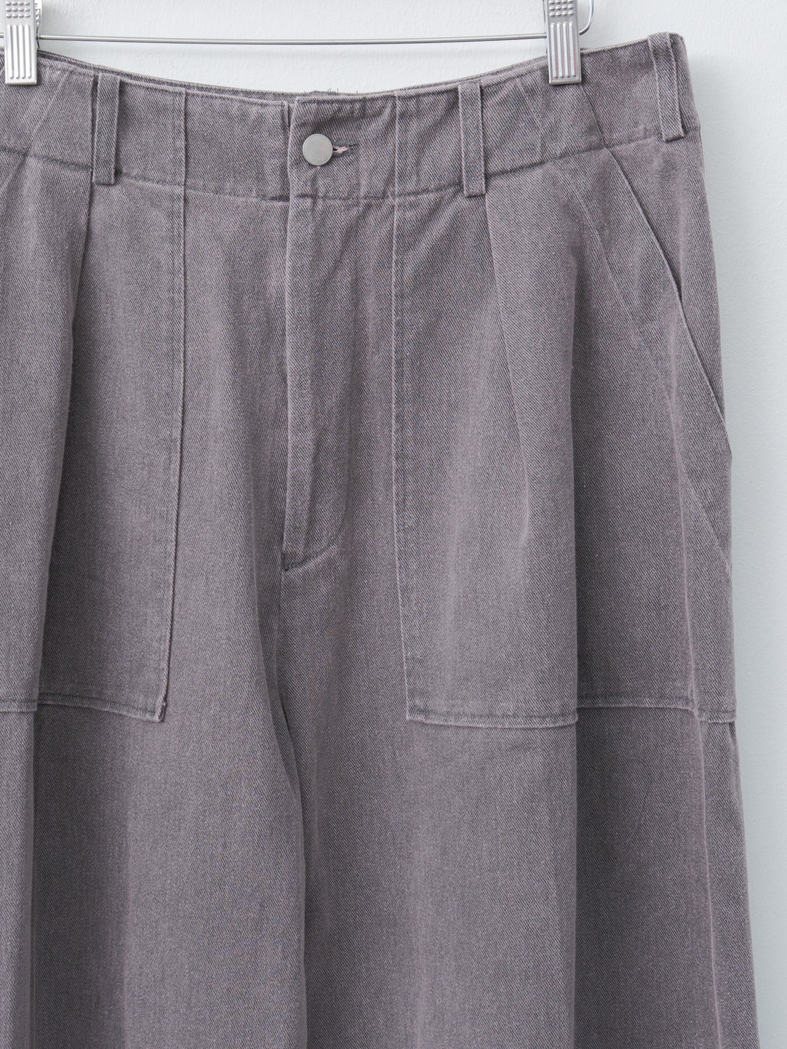 Namu Shop - Yoke Cotton 1tuck Wide-Leg Baker Pants - Dusty Pink