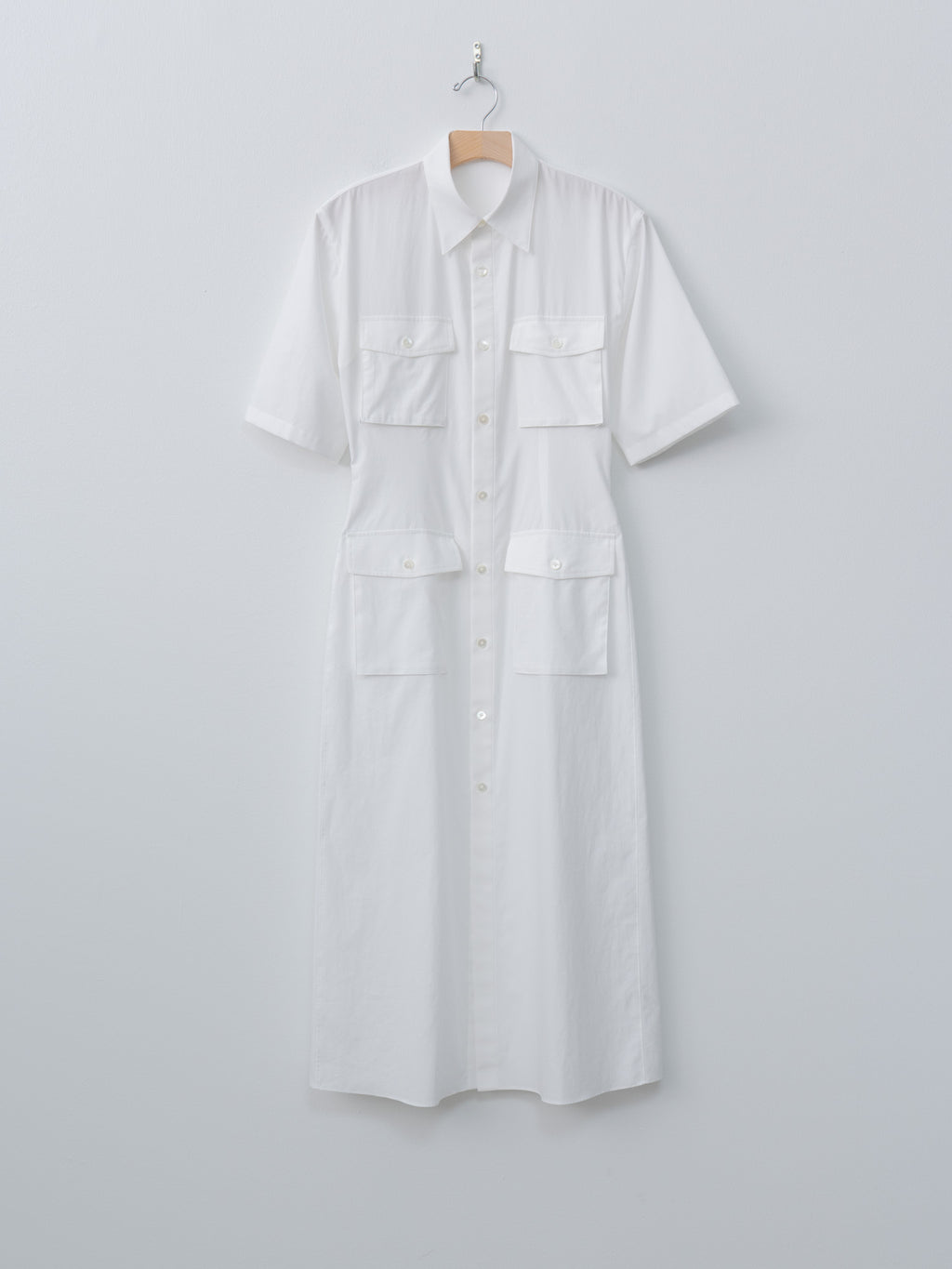 Washed Finx Twill Shirt Dress - White