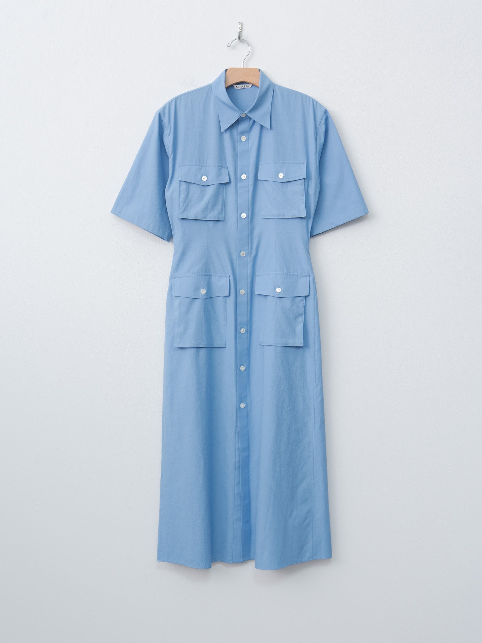 Washed Finx Twill Shirt Dress - Blue Washed Finx Twill Shirt Dress - Blue