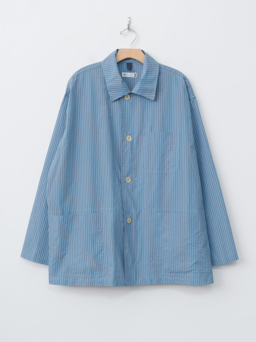 Namu Shop - ts(s) Stripe Cotton Nylon Cloth Jacket Shirt - Blue