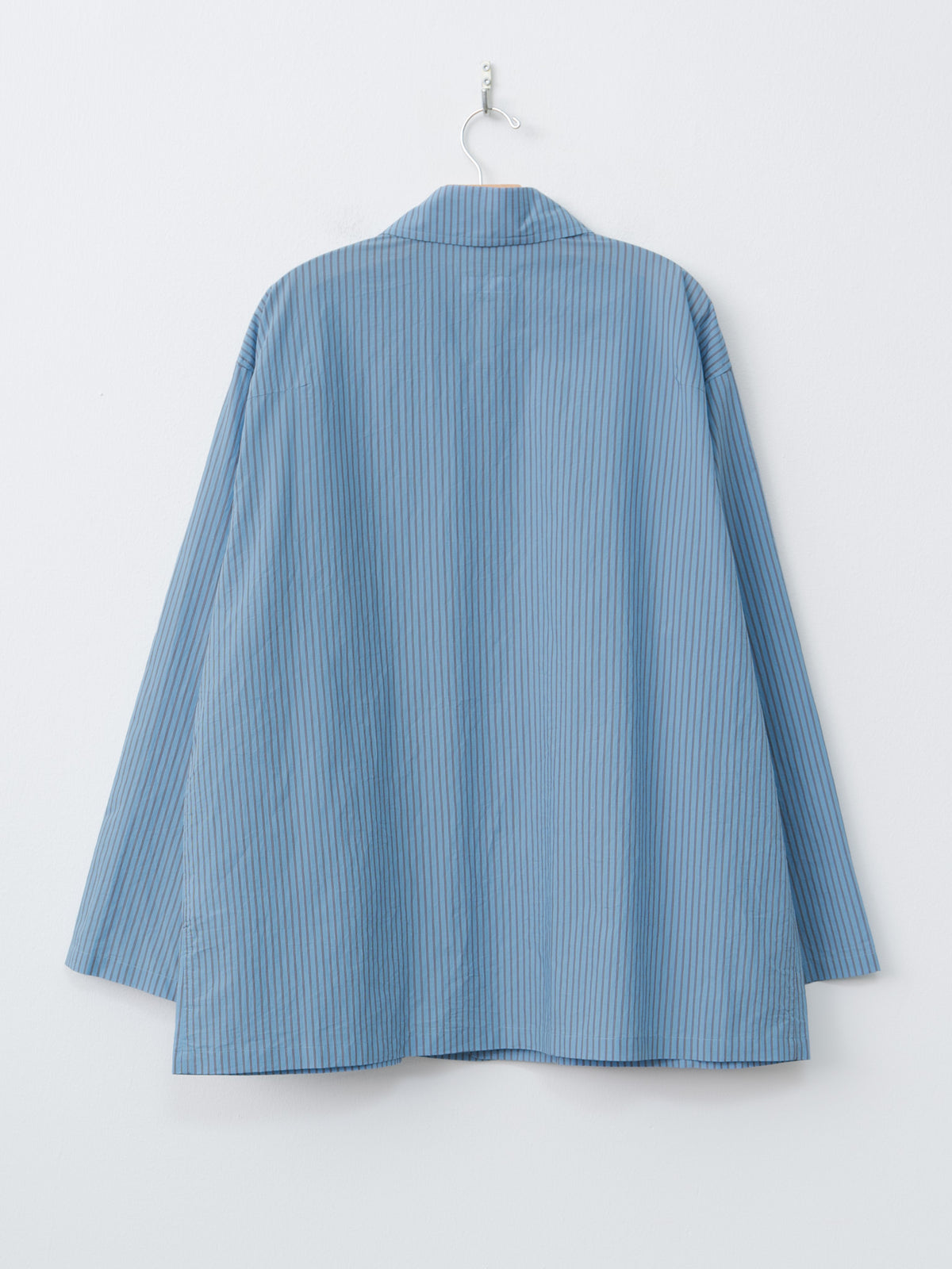 Namu Shop - ts(s) Stripe Cotton Nylon Cloth Jacket Shirt - Blue