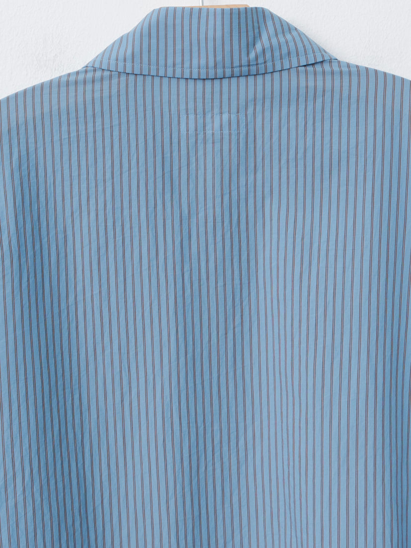 Namu Shop - ts(s) Stripe Cotton Nylon Cloth Jacket Shirt - Blue