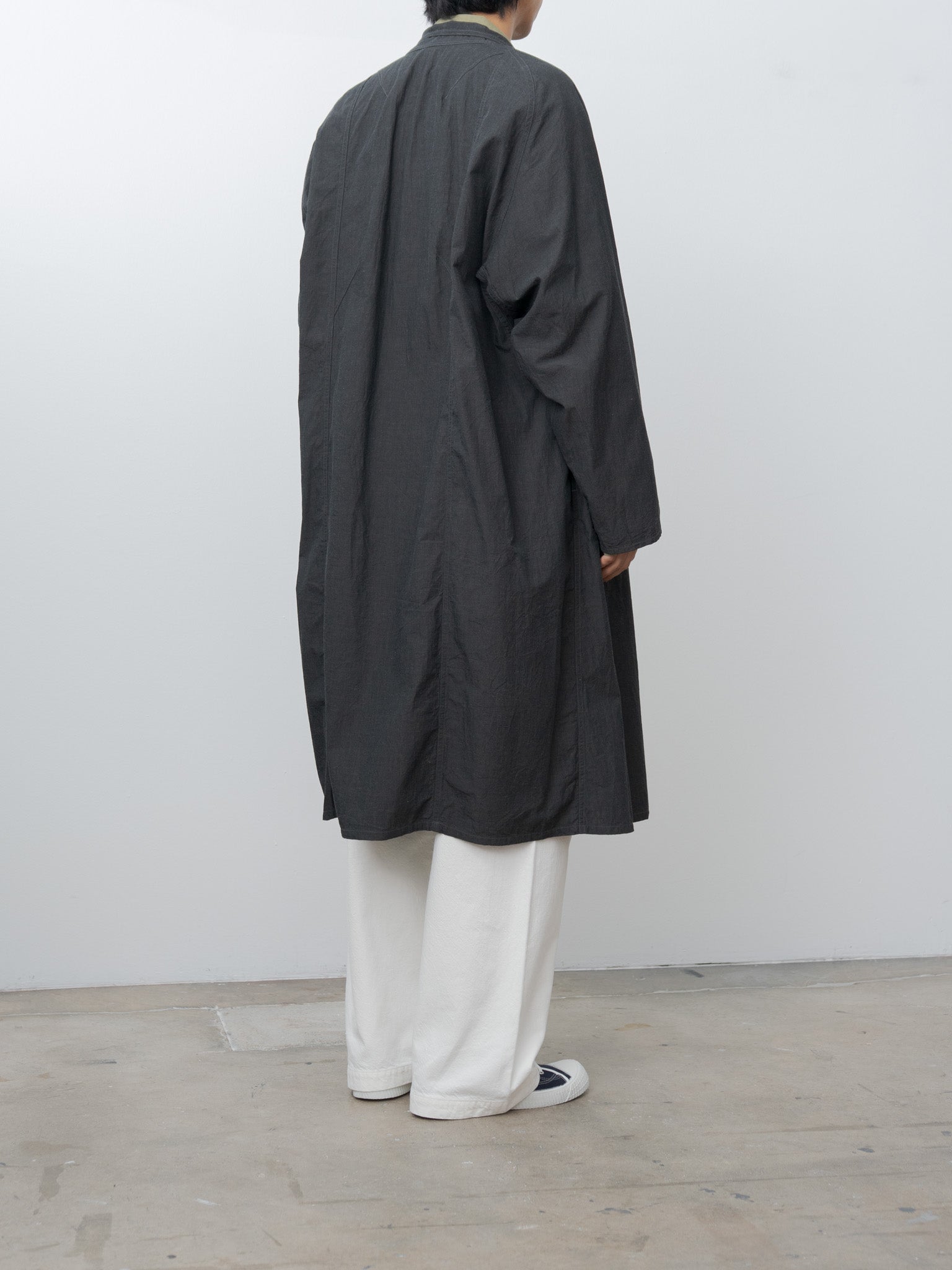 Namu Shop - Blurhms Cotton Linen Desert Storm Coat - Heather Black