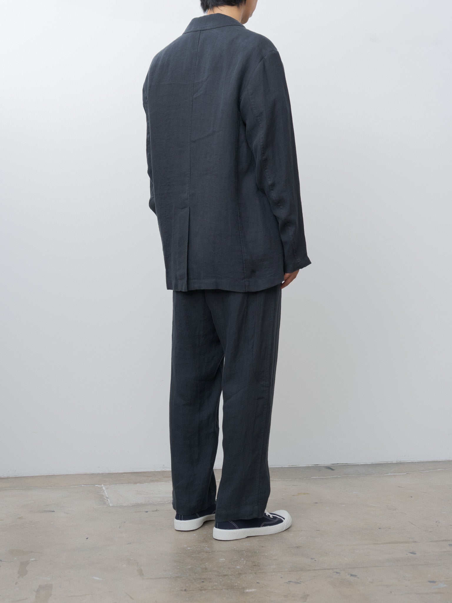Linen Relaxed Jacket - Navy