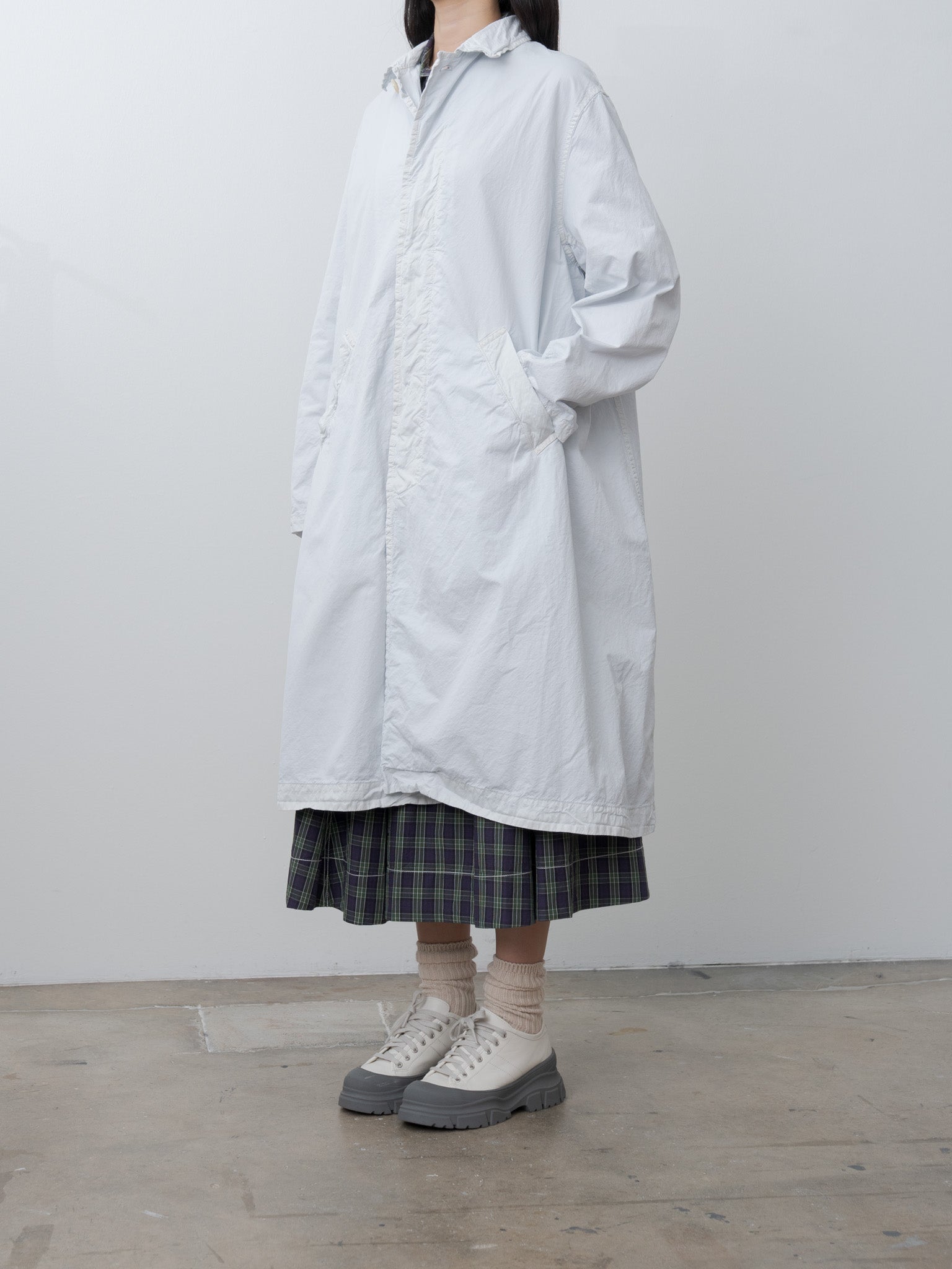 Namu Shop - Veritecoeur Garment-dyed Coat - Light Blue