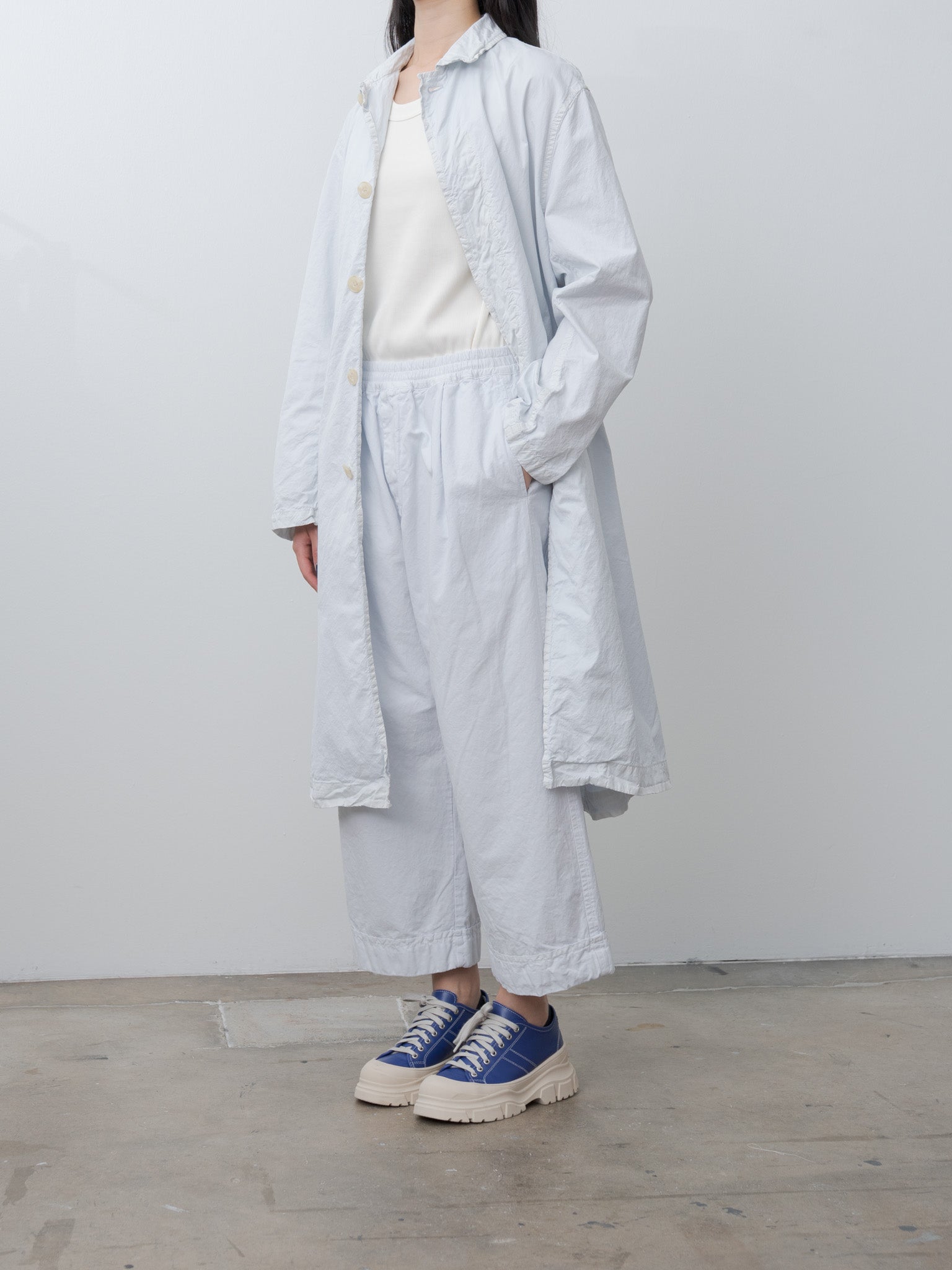 Namu Shop - Veritecoeur Garment-dyed Coat - Light Blue