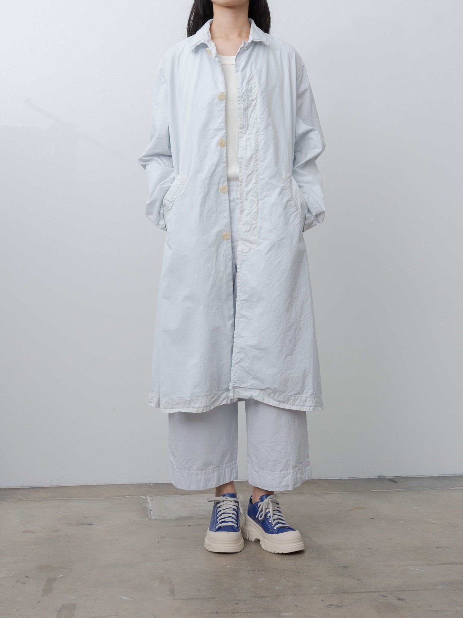 Namu Shop - Veritecoeur Garment-dyed Coat - Light Blue