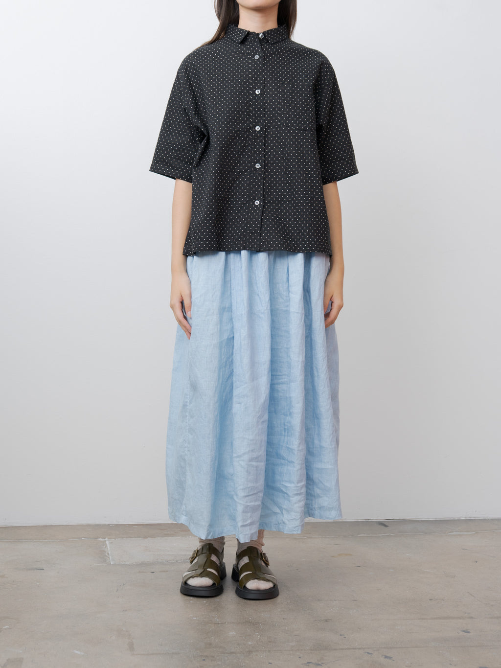 Namu Shop - Ichi Antiquites L/C Dot Shirt - Black