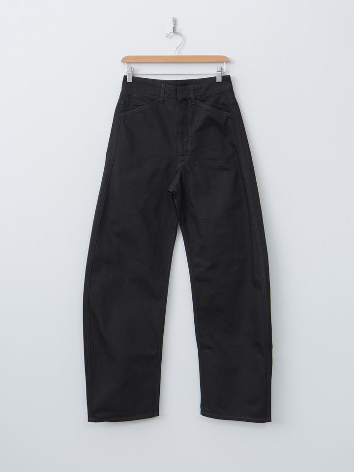High Waisted Curved Pants - Black