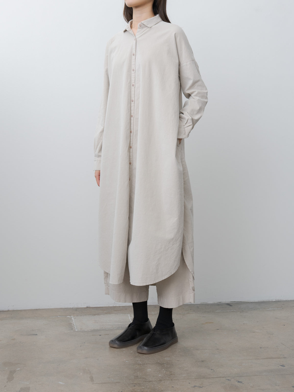Namu Shop - Album di Famiglia Long Shirt Dress V - Oatmeal