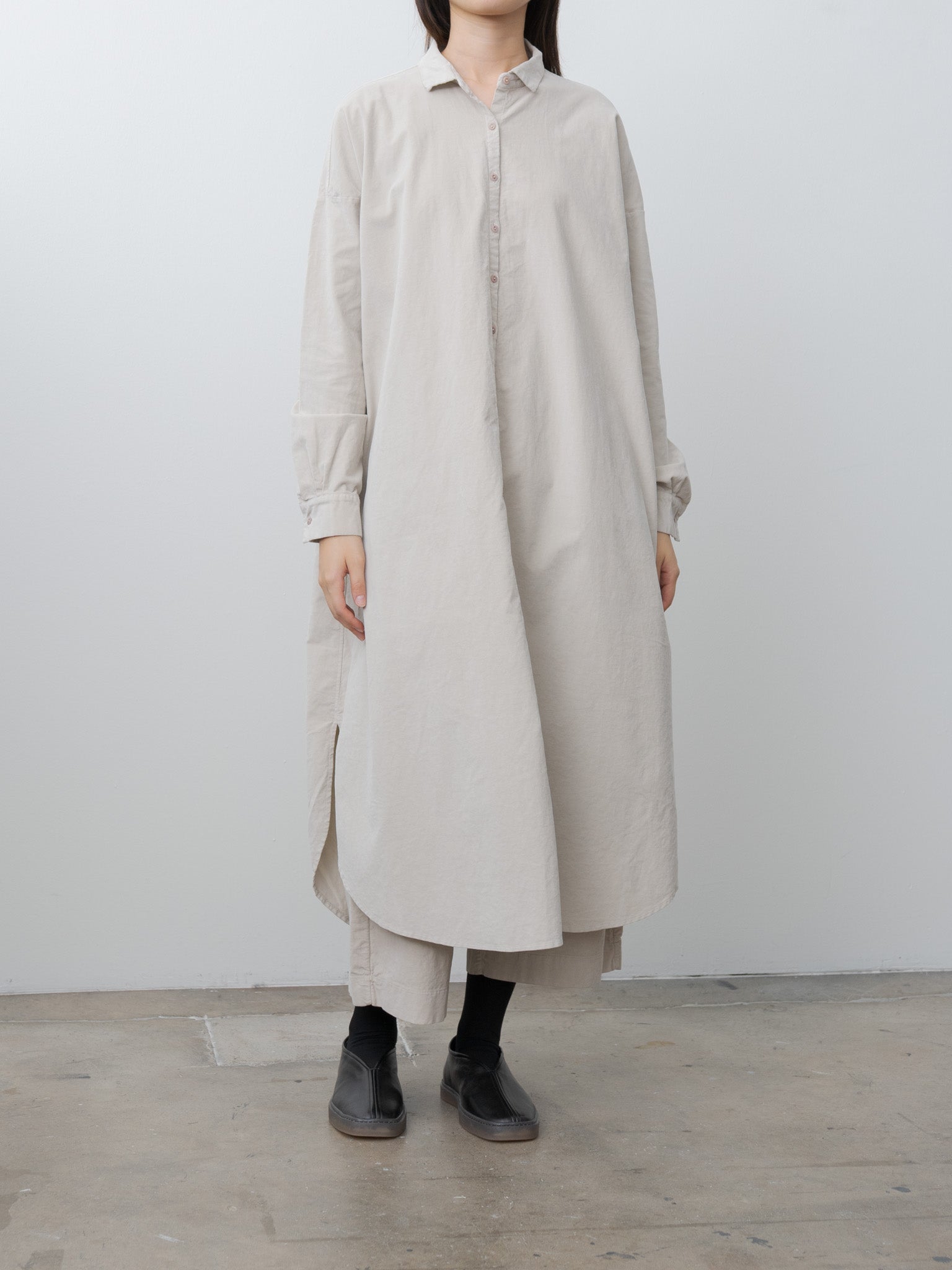 Namu Shop - Album di Famiglia Long Shirt Dress V - Oatmeal