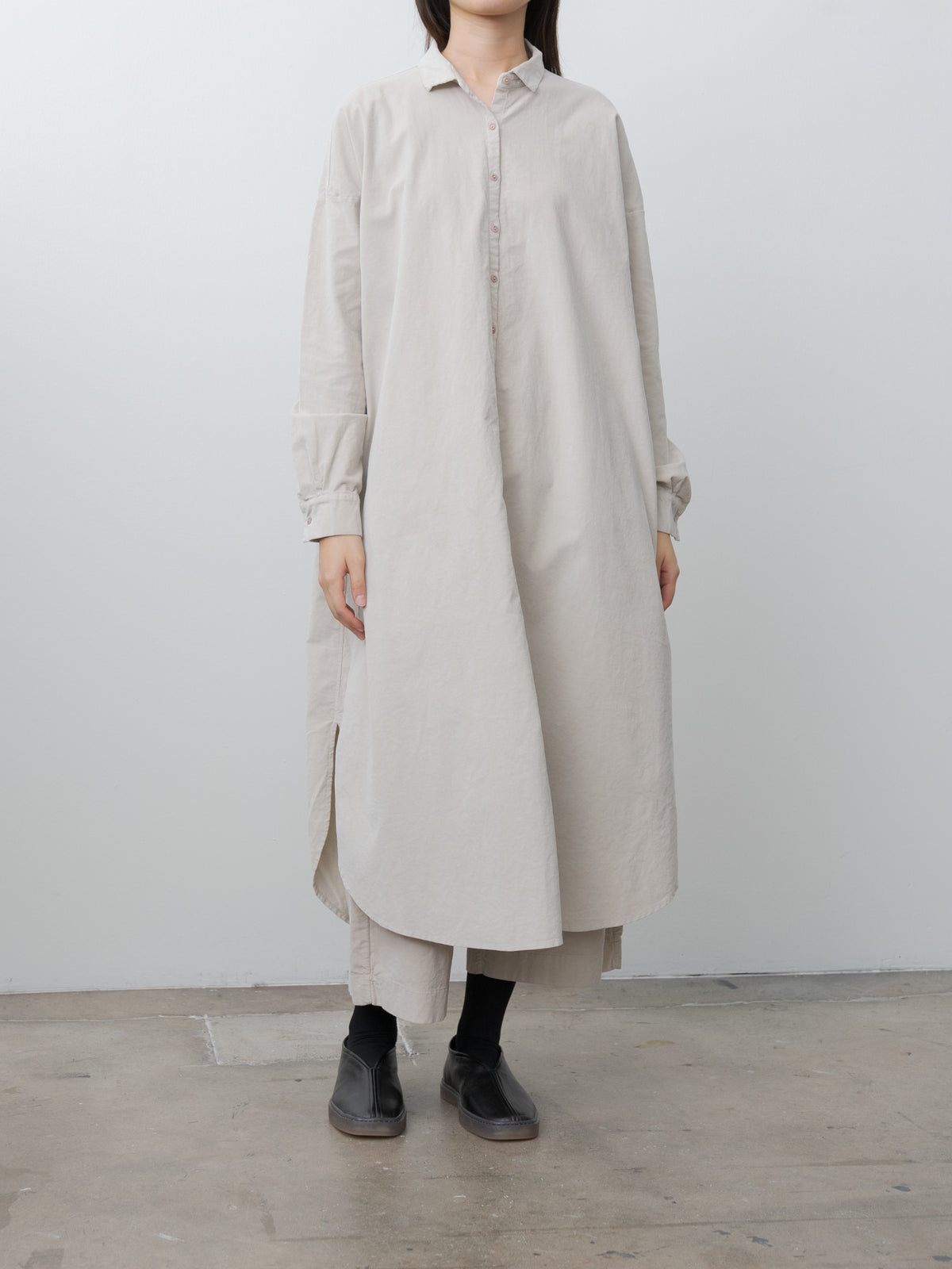Namu Shop - Album di Famiglia Long Shirt Dress V - Oatmeal