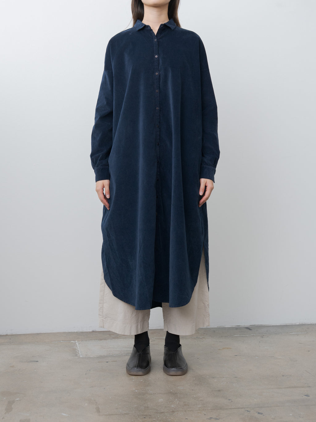 Long Shirt Dress V - Ink