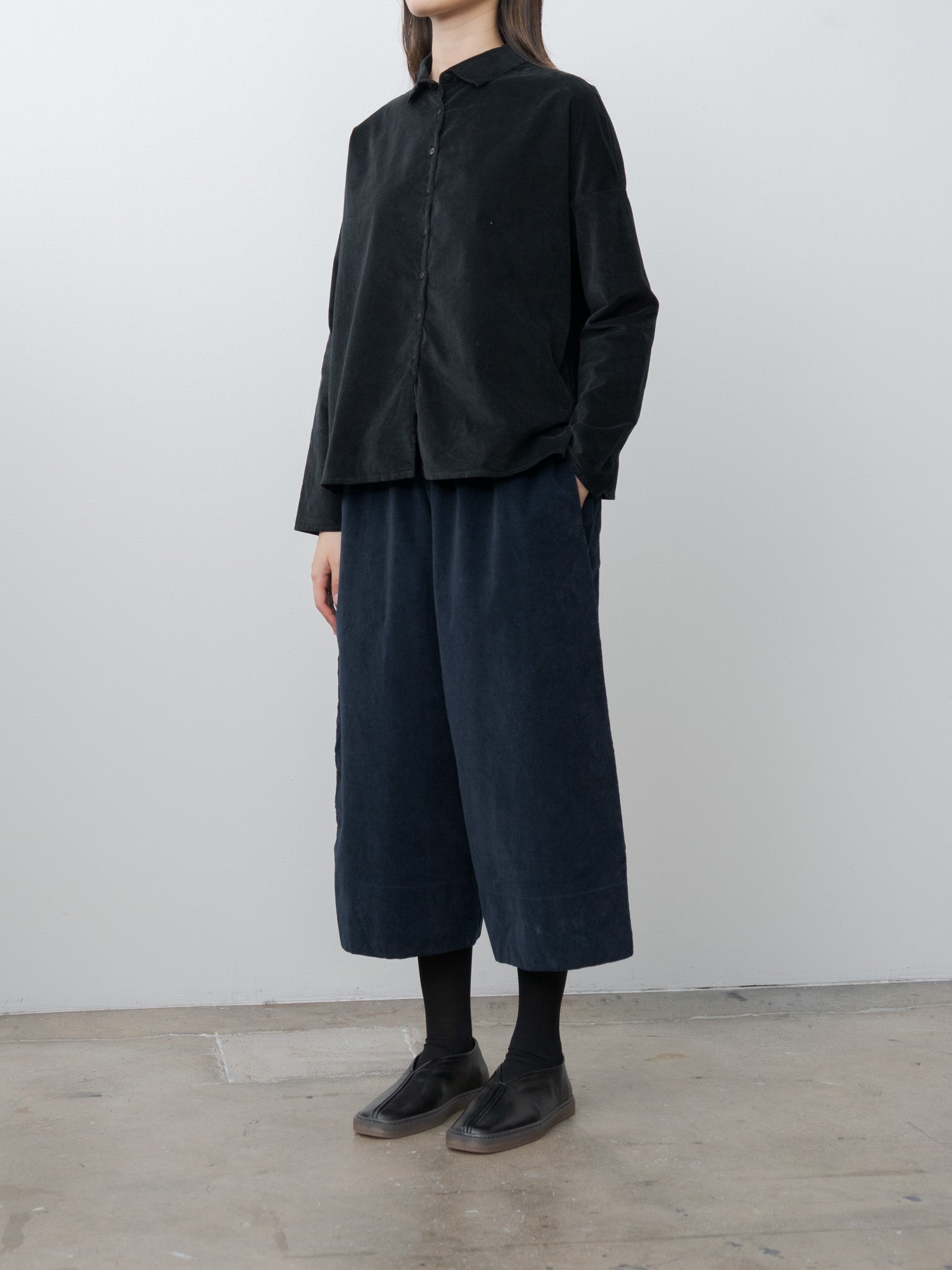 Namu Shop - Album di Famiglia Wide Trousers V - Ink
