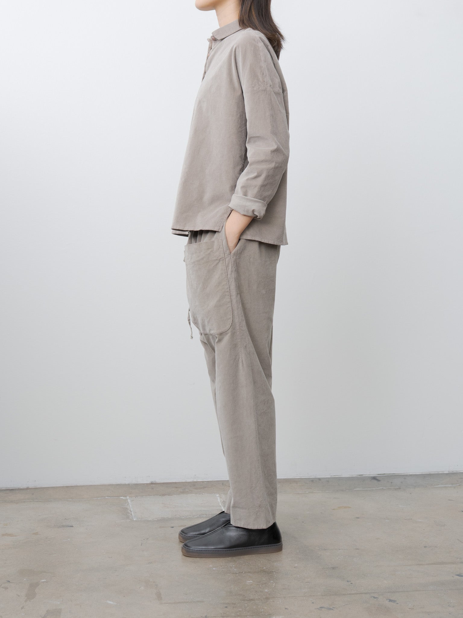 Namu Shop - Album di Famiglia Short Collar Shirt V - Marron Glace