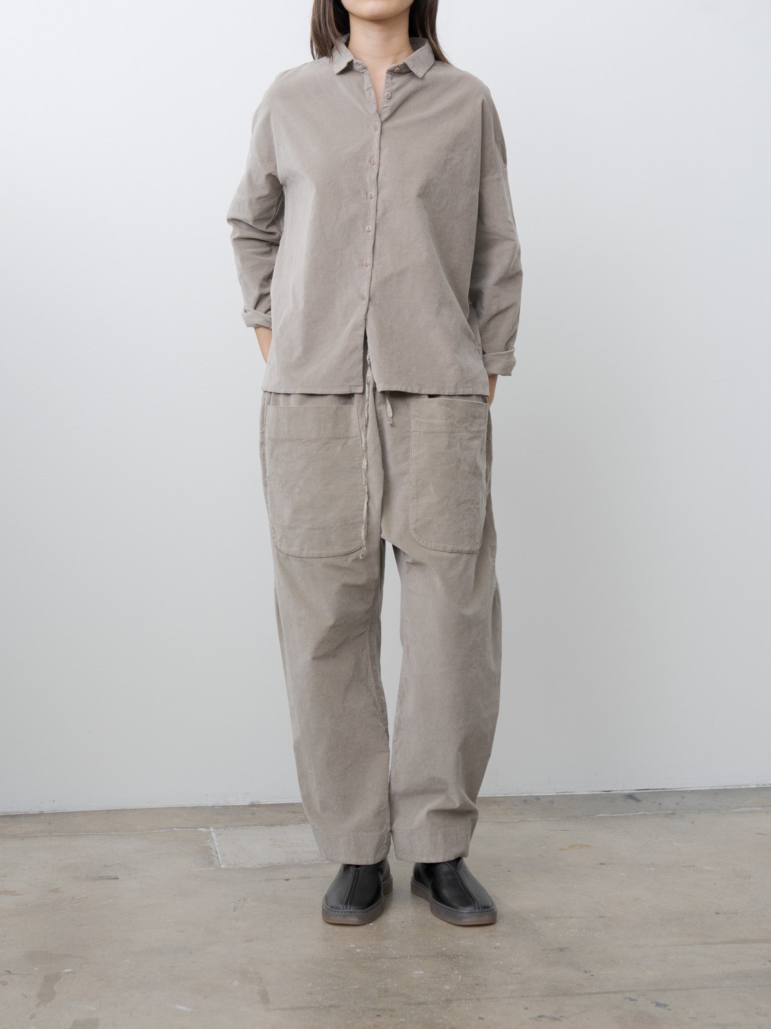 Namu Shop - Album di Famiglia Short Collar Shirt V - Marron Glace
