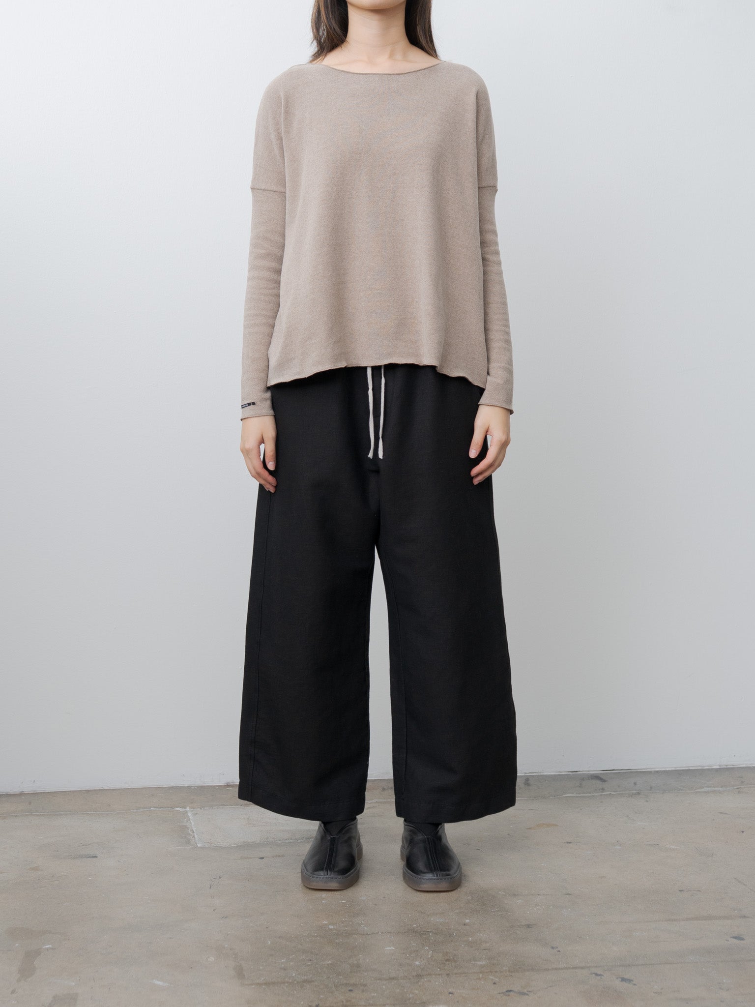 Namu Shop - Album di Famiglia Wide & Long Trousers DS - Black