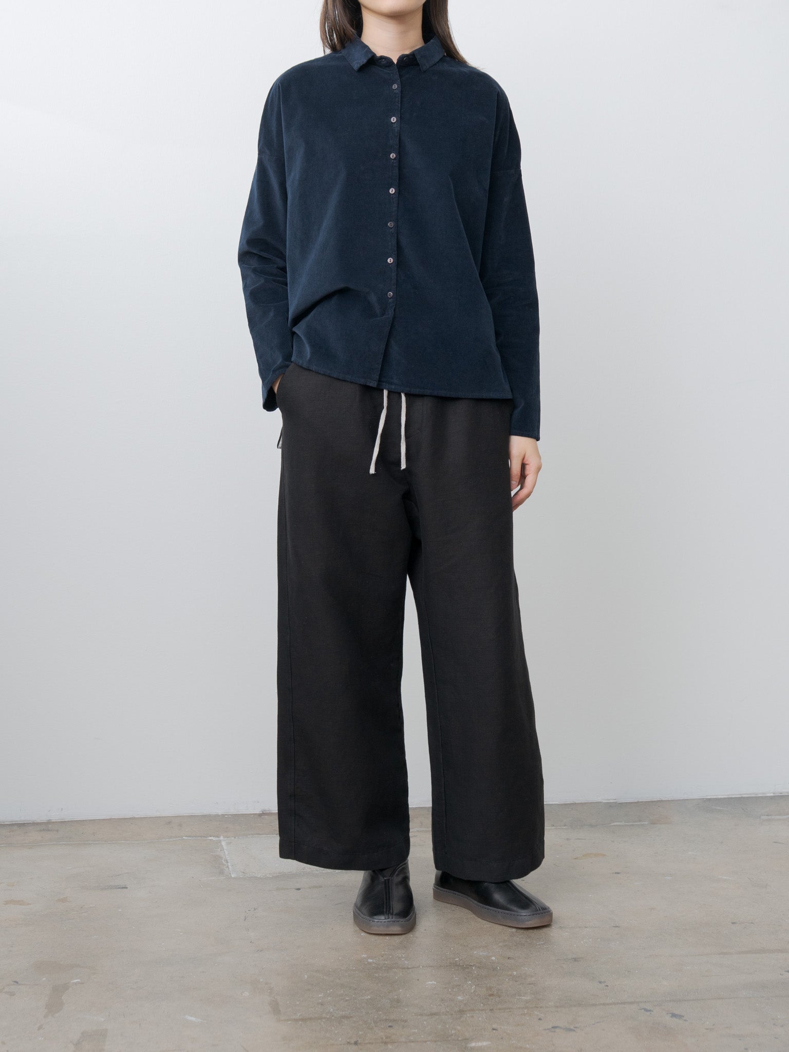 Namu Shop - Album di Famiglia Short Collar Shirt V - Ink