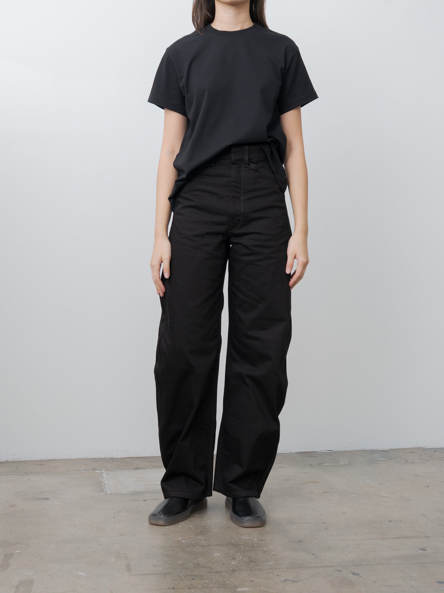 Namu Shop - Lemaire High Waisted Curved Pants - Black