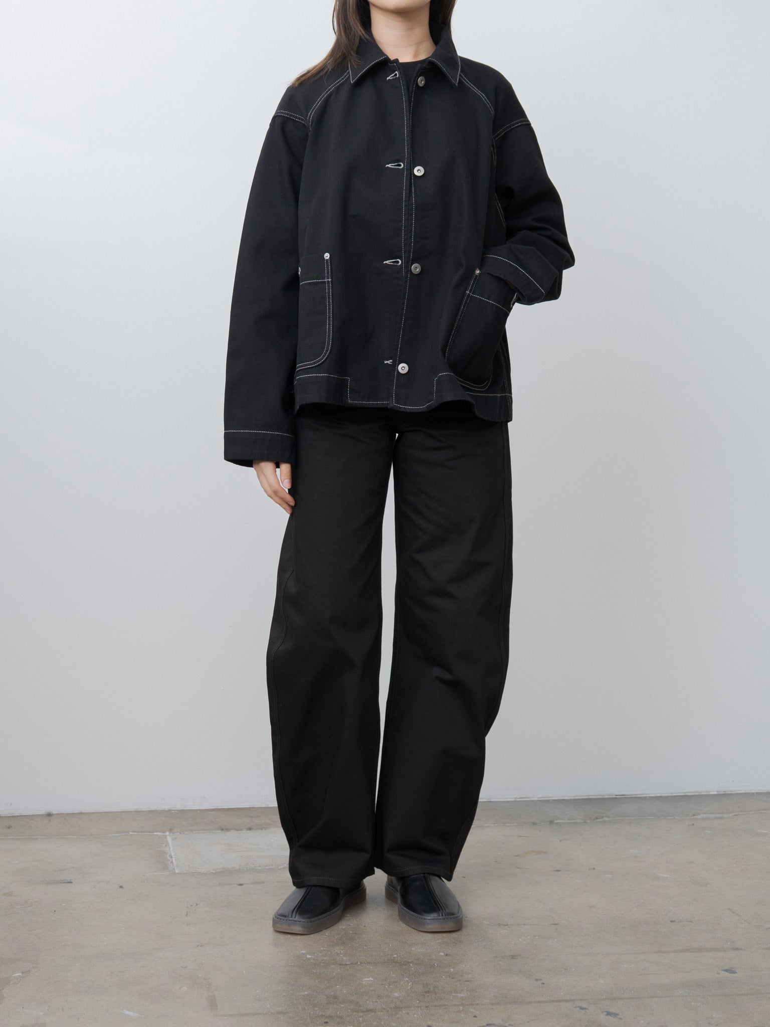 Namu Shop - Casey Casey Drays Travail Jacket DENIM - Black