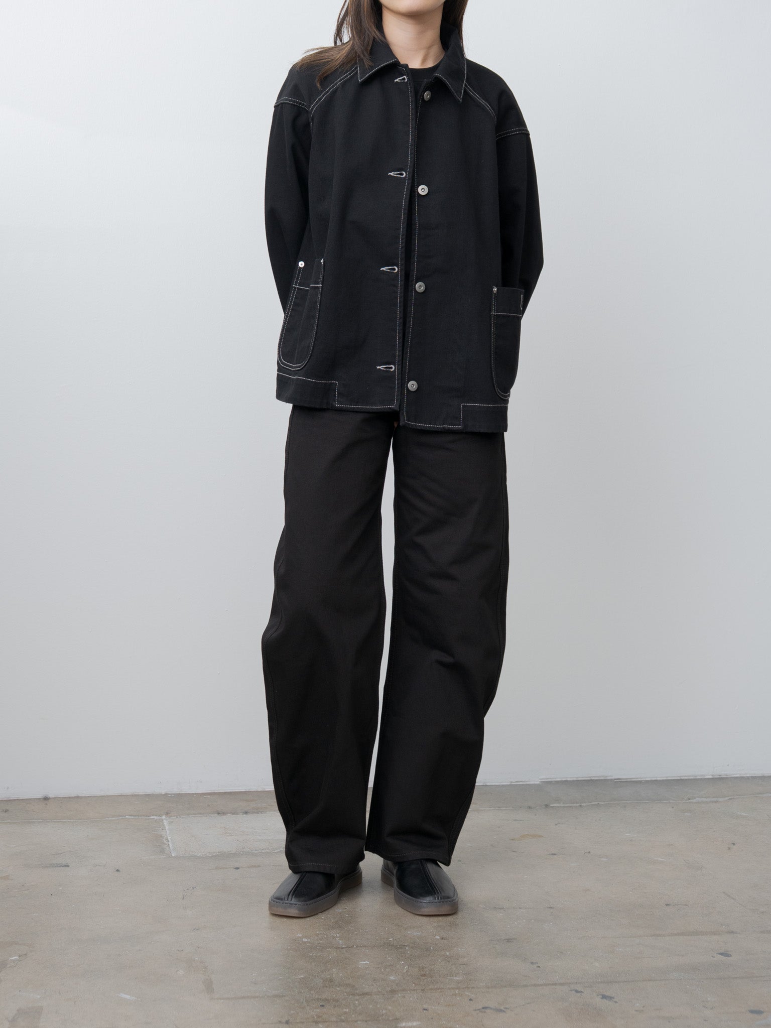Namu Shop - Lemaire High Waisted Curved Pants - Black