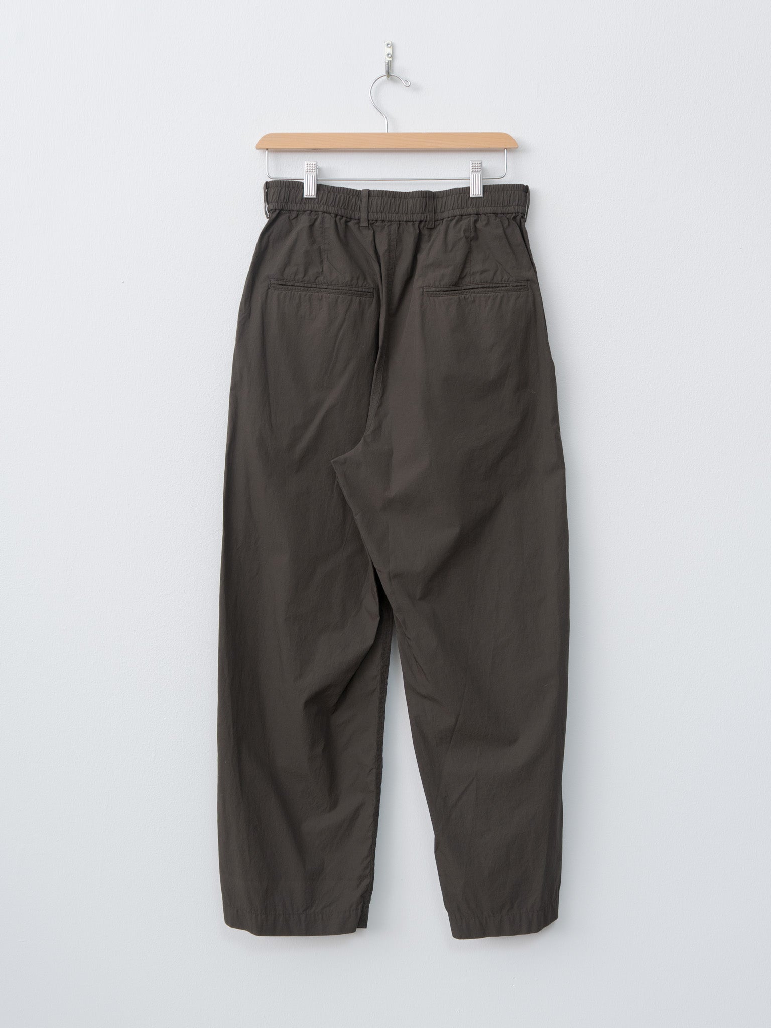 Namu Shop - Aton Shrink Cotton Lawn Loose Fit Pants - Dark Brown